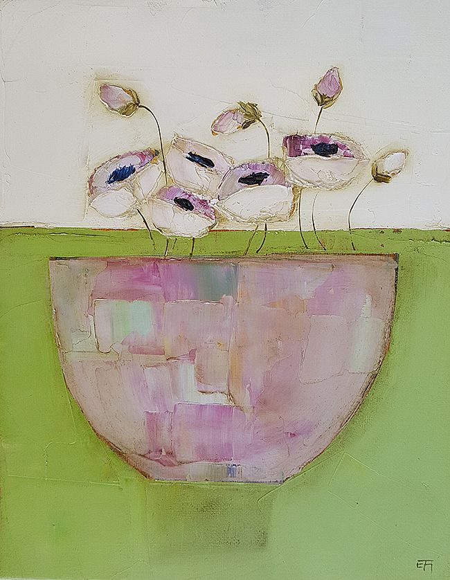 Eithne  Roberts - Pink on green